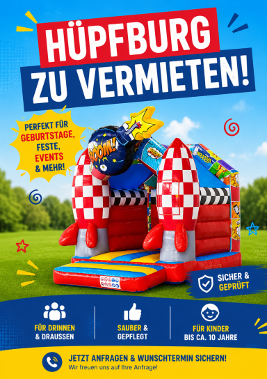Raketen Kinder Hüpfburg + Gebläse